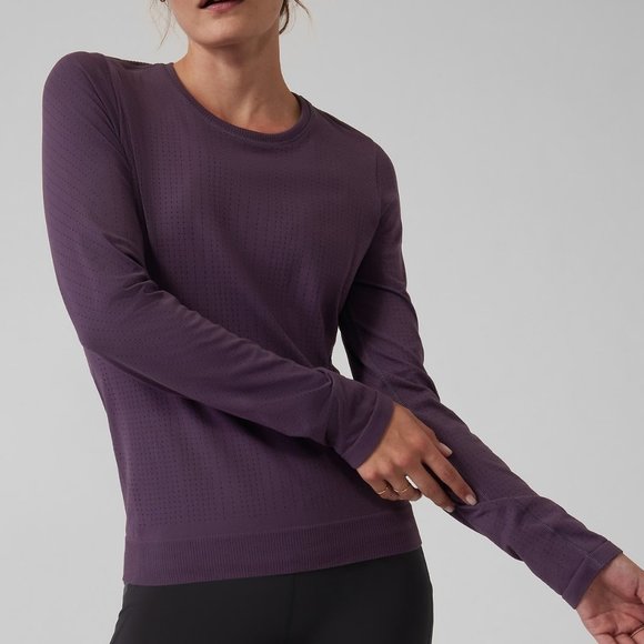 Athleta Tops Athleta In Motion Seamless Long Sleeve Top S Deep Crocus Violet Poshmark